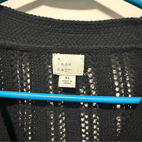 a new day Women's Black Open-Knit Cardigan - Picture 2 of 5